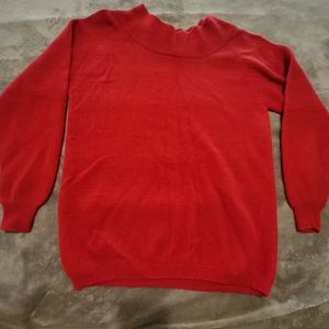Vintage Red sweater wool/angora blend Bramble Lane sz L
